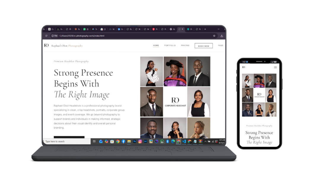 RO Photography website preview